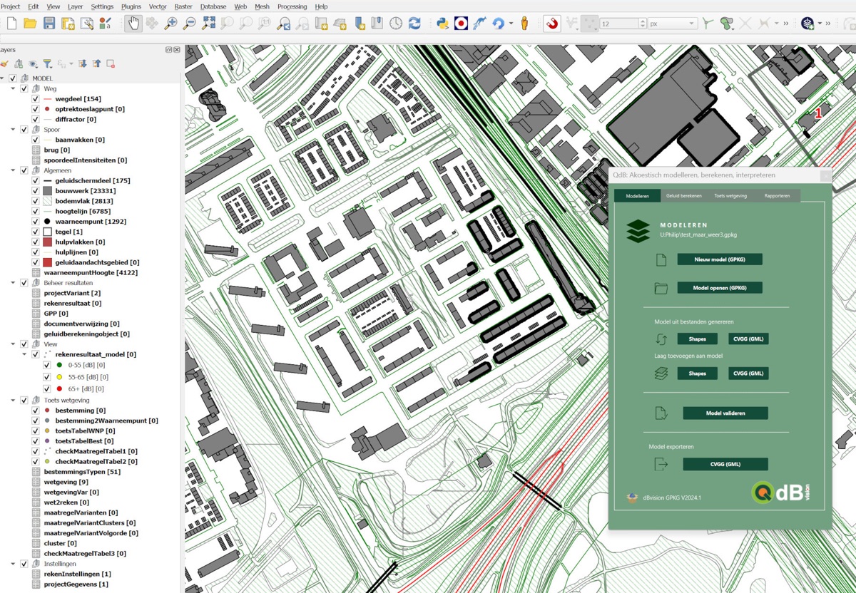 QdB plugin interface in QGIS
