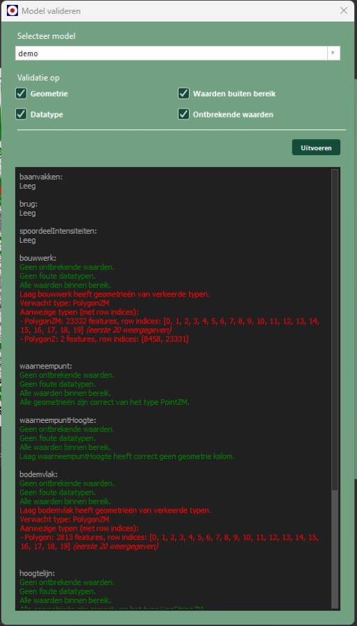 Validation dialog